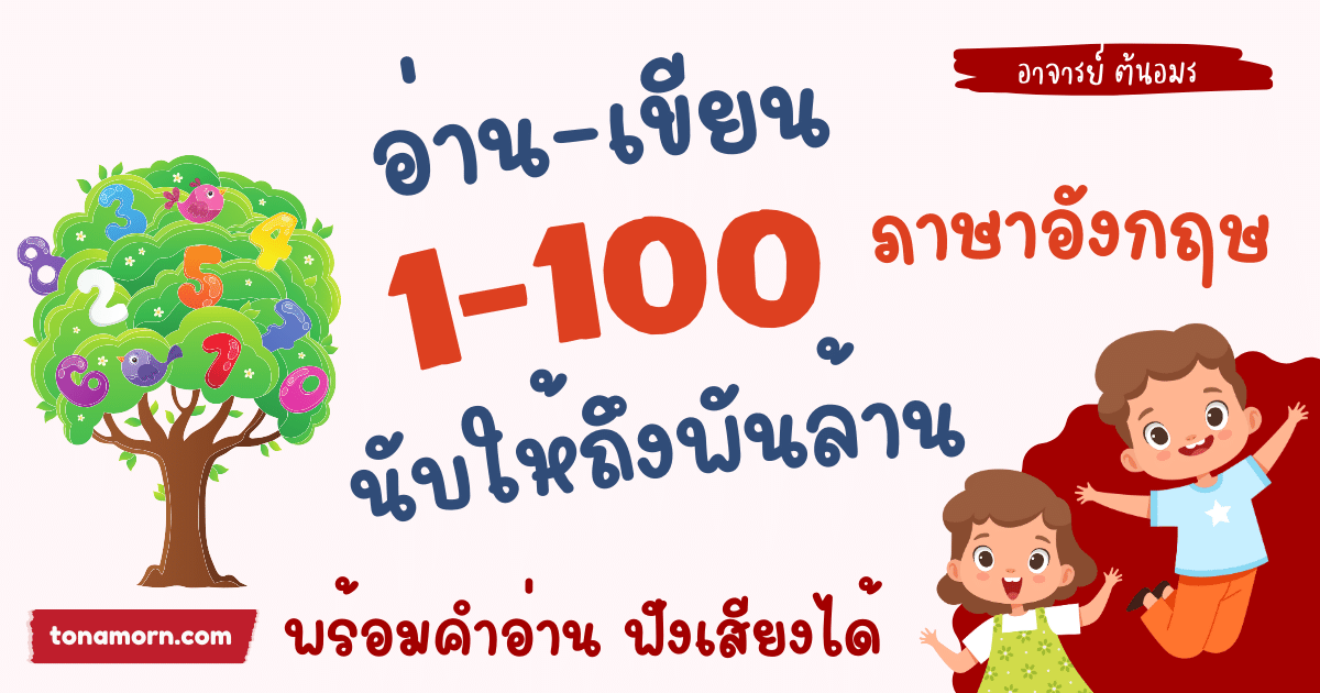 ตัวเลข 1-100 ภาษาอังกฤษ นับเลข จำนวนนับ ลำดับที่